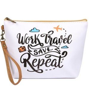Work Travel Repeat Cosmetic Wristlet Bag